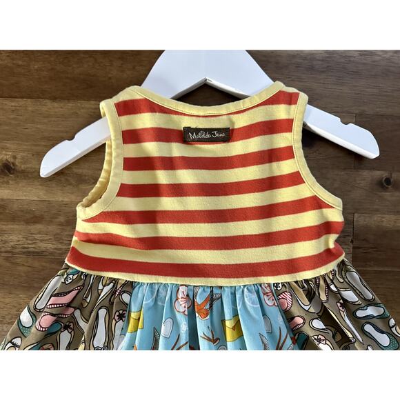 Matilda Jane It's A Wonderful Parade Ode To Shoes Sleeveless Stripe Floral Dress - Picture 7 of 7